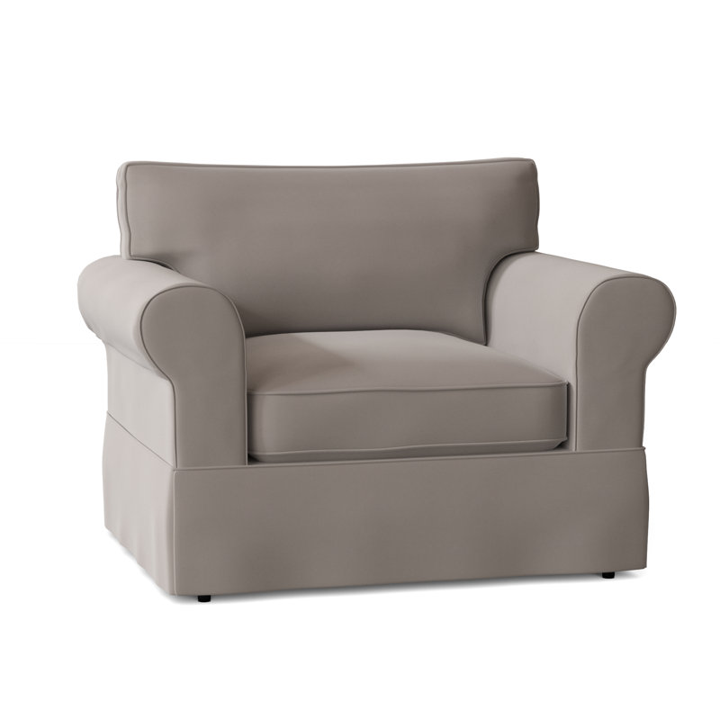Fauteuil à housse large Kingsbridge, Ciment Akiko