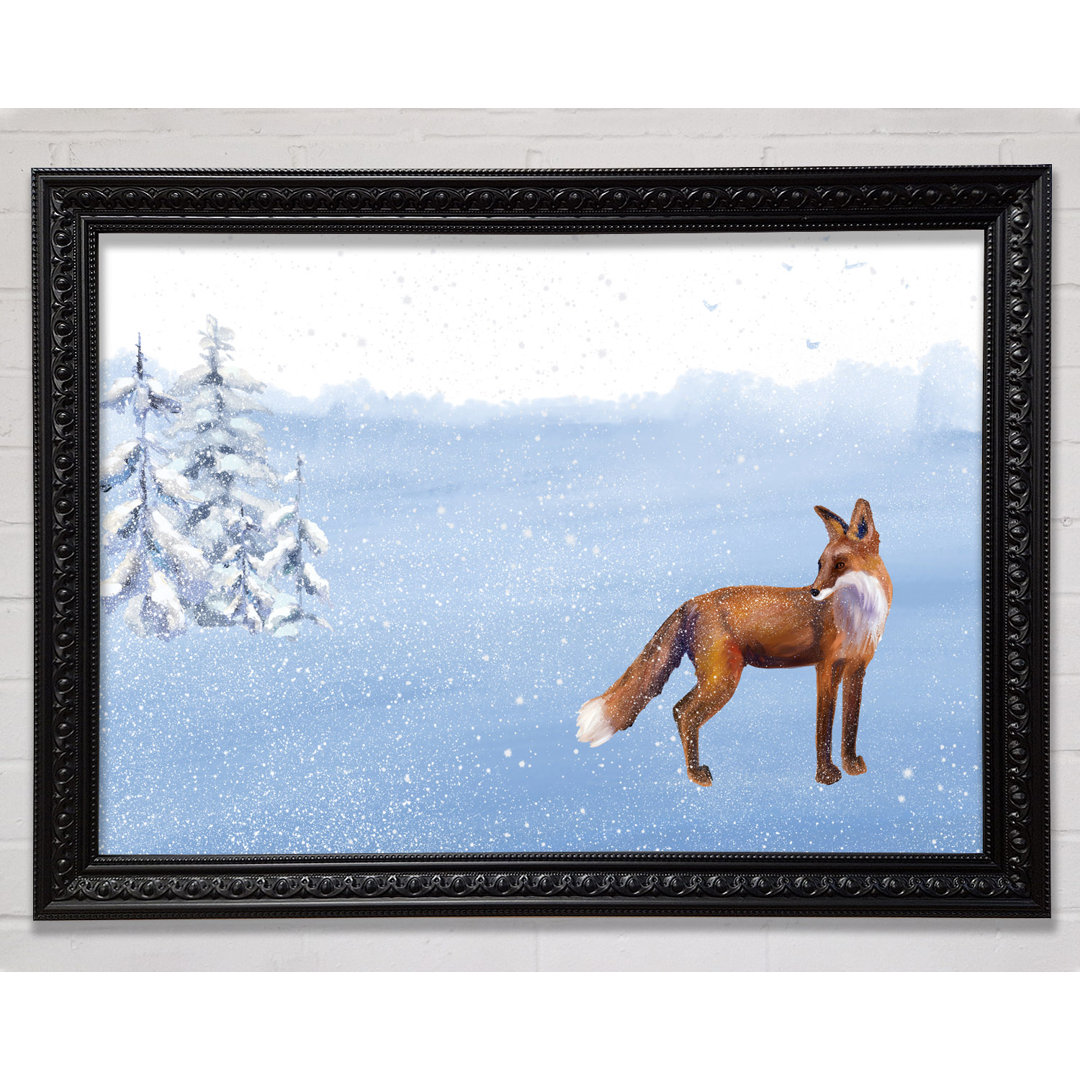 Gerahmtes Leinwandbild Fox In The Delicate Snow