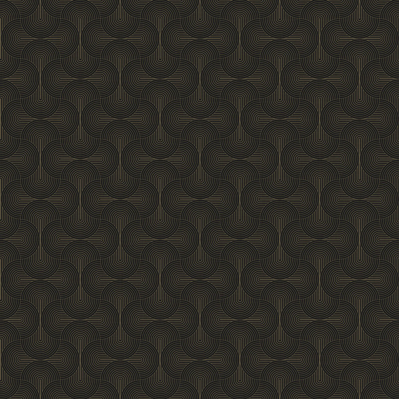 Rouleau de papier peint zen géométrique Boutique Shimmery, Bronze / noir