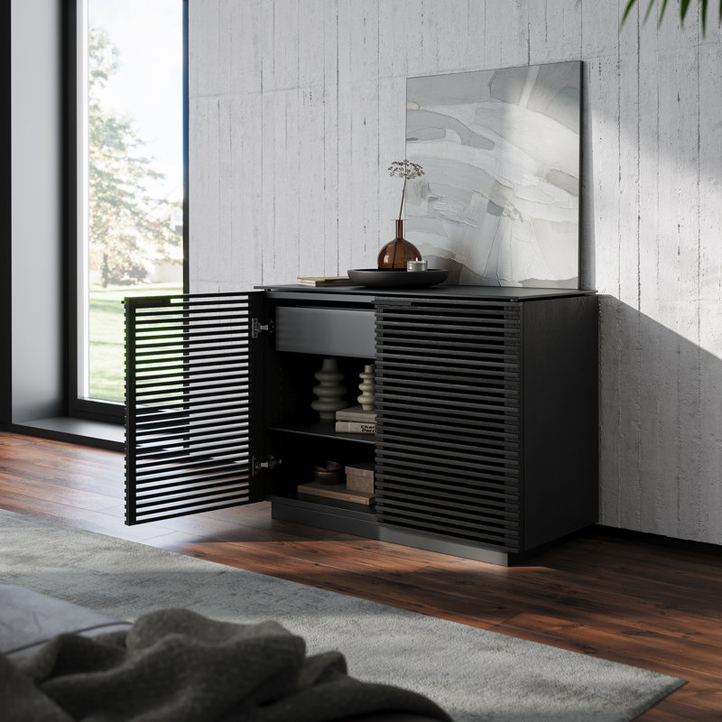Corridor Accent Cabinet, Charcoal/Stained Ash