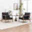 Ensemble de 2 fauteuils rembourrés en bois massif Rayn-47166208