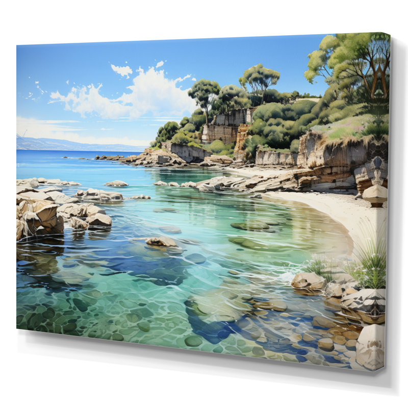 Vose Rocky Beach Tranquil Retreat II, H 24 po x l 32 po x P 1 po, Toile tendue