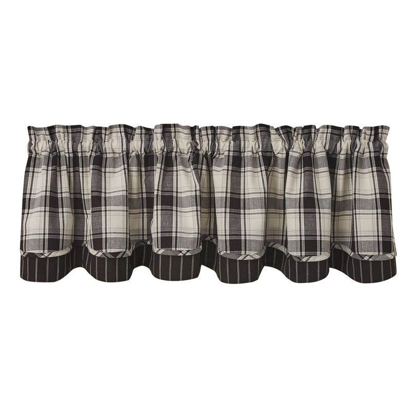  Black Crossroads Lined Layered Valance 16''L