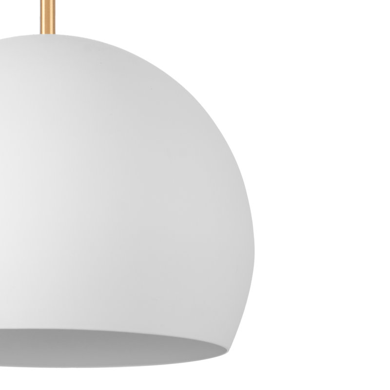 Tivoli 1-Light Dome Pendant Light, Brushed Gold, White