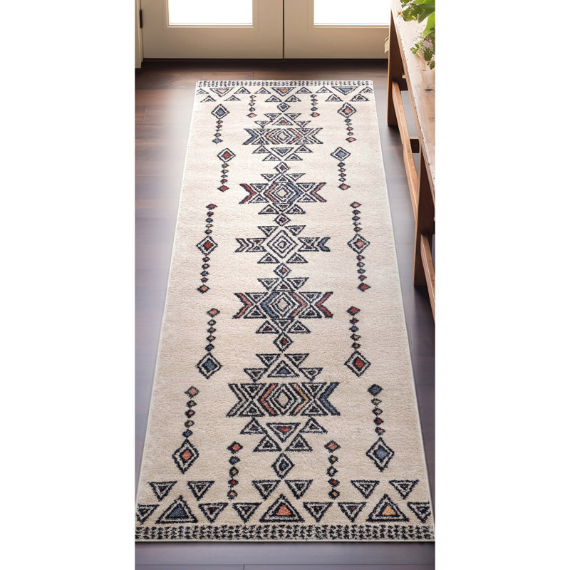 Tapis bohème rétro Marolda Huron, Tapis de couloir 2 pi 7 po x 9 pi 10 po
