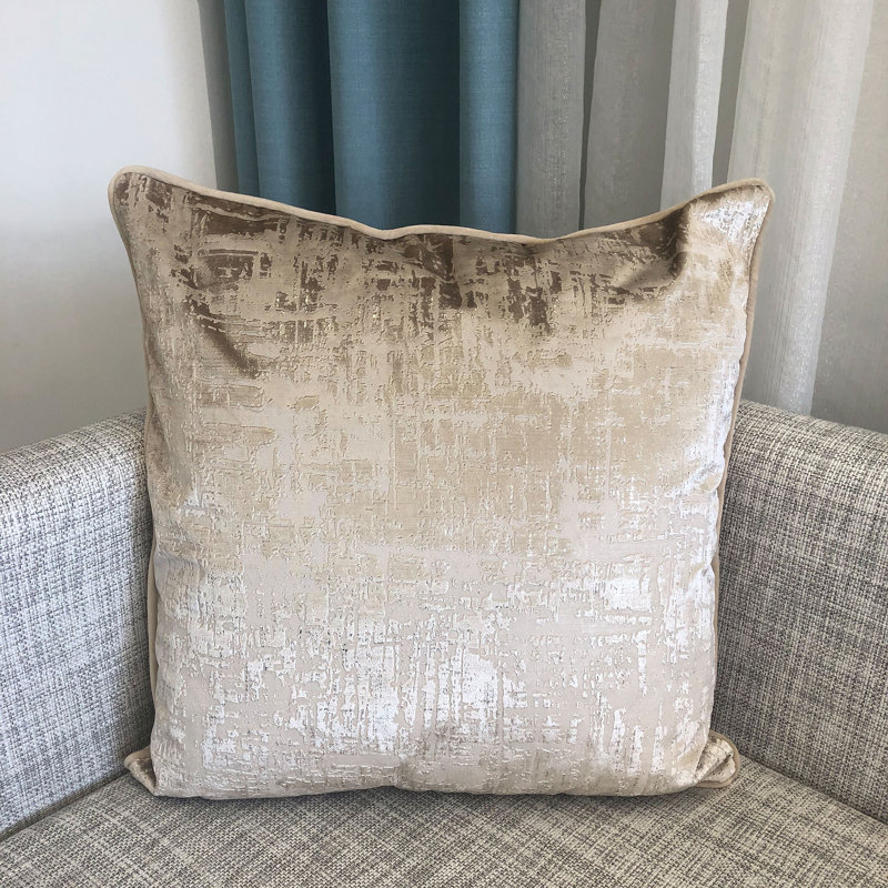 Gino Feather Throw Pillow, Beige