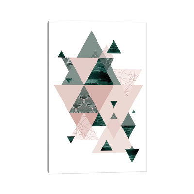 Evergreen Blush Geo II by Urban Epiphany - Print on Canvas