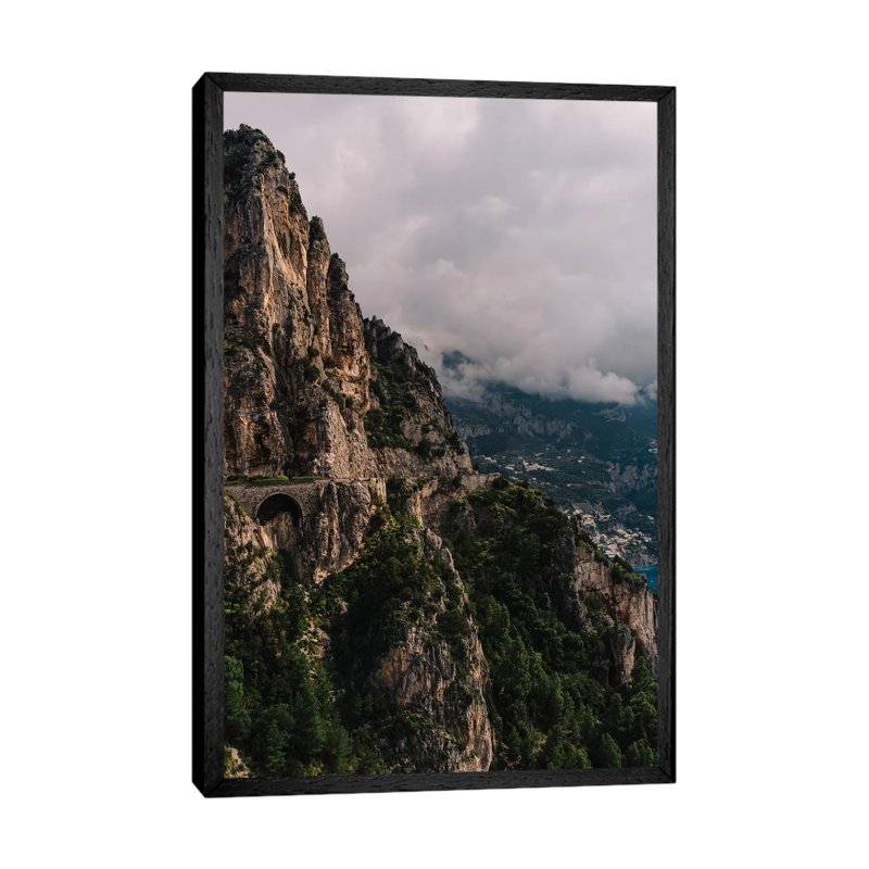 Amalfi Coast Drive VII 1 Piece Wall Art on Canvas, 66.04cm H x 45.72cm W x 3.81cm D, Black Framed