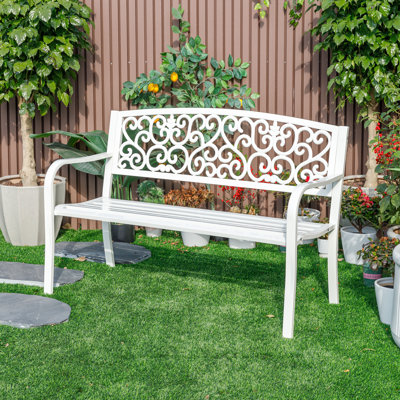 Iron Symphony- Steel and Cast Iron Garden Bench by Hi-Line Gift Ltd.