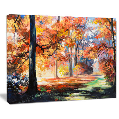 " Fall Trail In Forest Landscape "