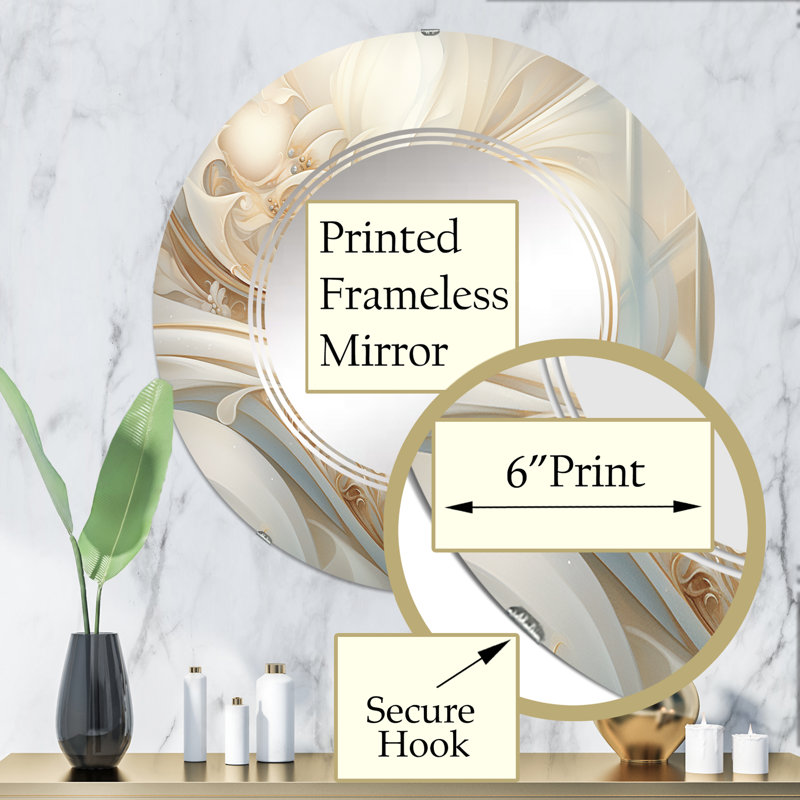 Pello - Miroir mural rond moderne, 32 po x 32 po