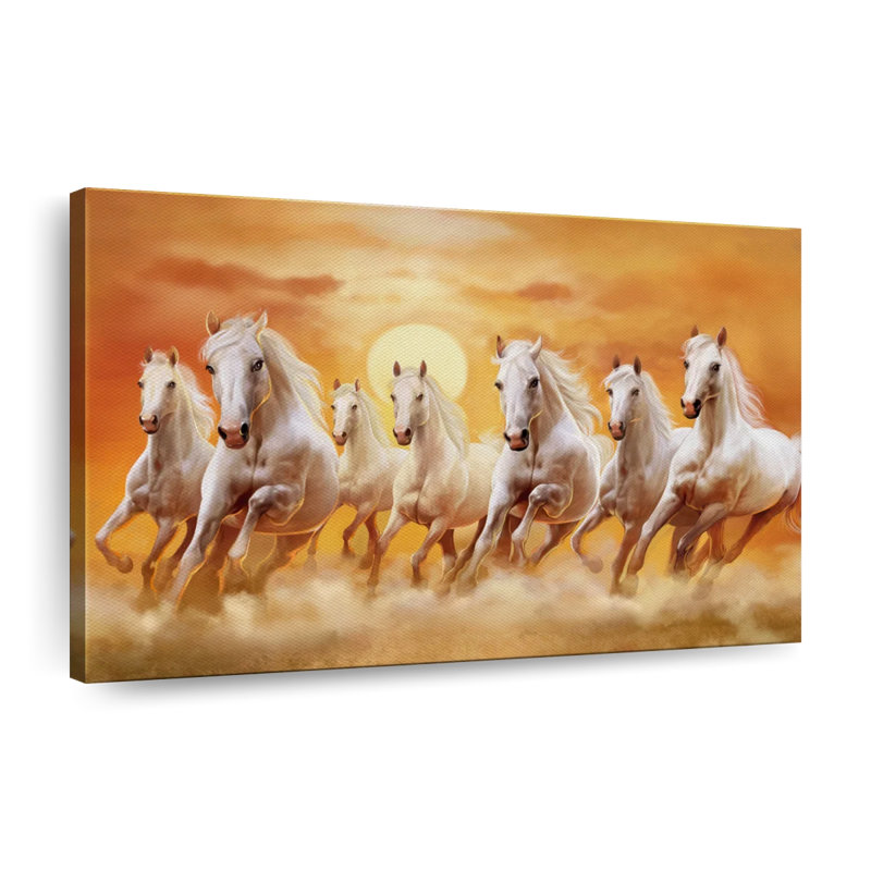 Seven Running Horses Canvas Print, 30" H x 45" W x 1.25" D