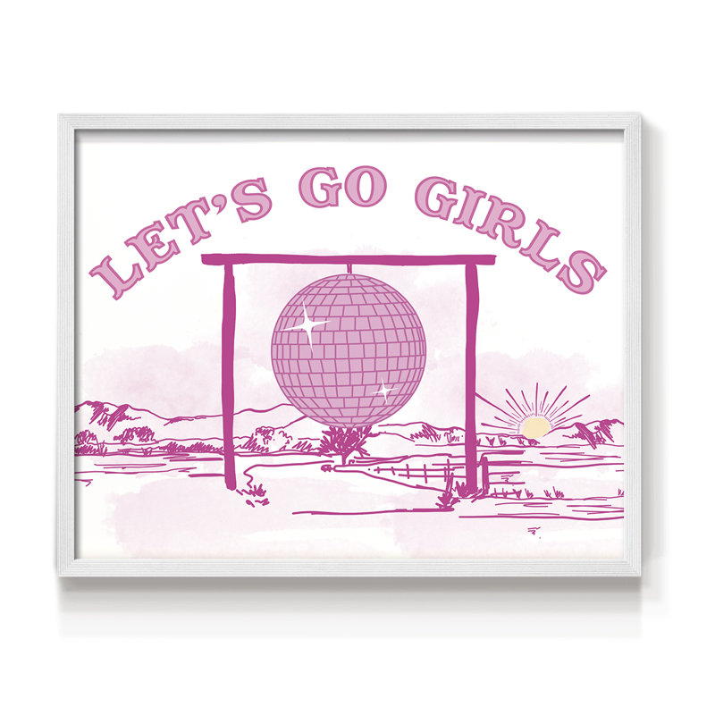 «Let Go Girls Disco», impression encadrée, H 11 po x l 14 po, Blanc