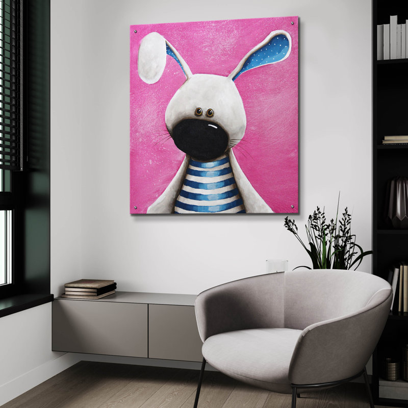 «The Blue Bunny» par Lucia Stewart, H 36 po x l 36 po