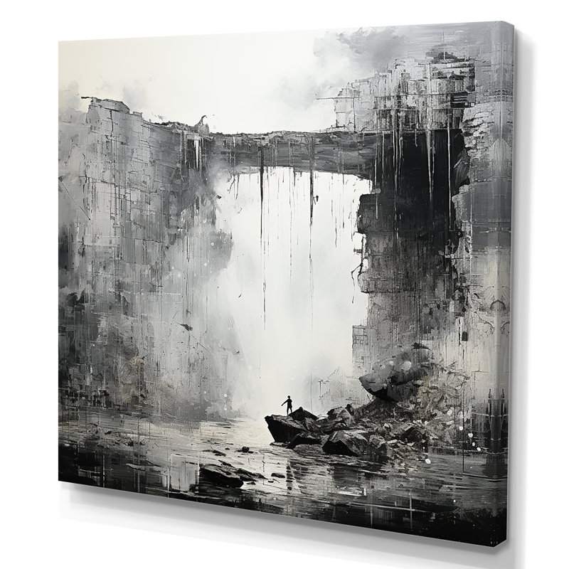 Adventourous Waterfall Caves sur impression sur toile, Toile tendue, 30" H x 30" W