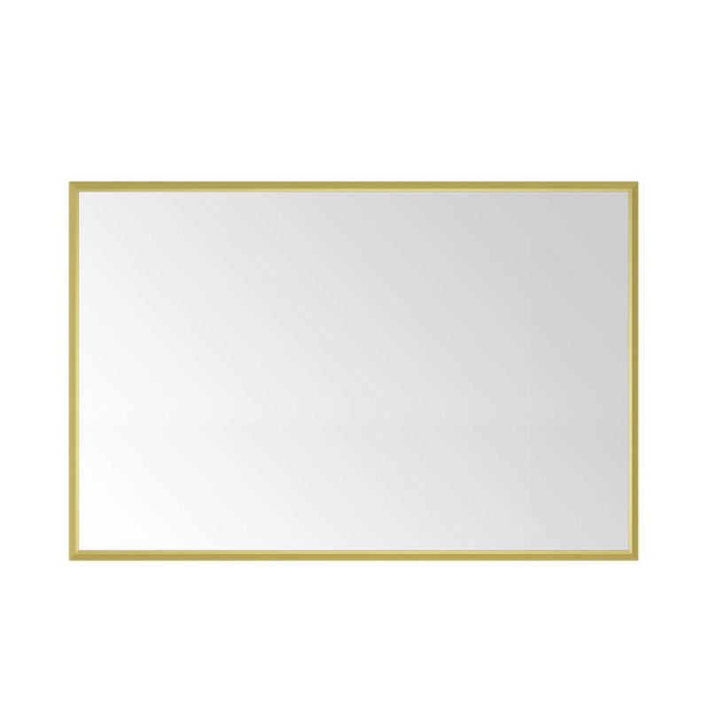 Miroir de salle de bain mural 72 po x 48 po avec cadre en aluminium durable et verre HD, 48 po x 72 po, Or brossé