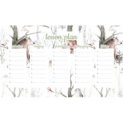Magnetic Lesson Plan Woodland Animals in Watercolor