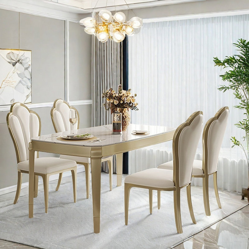 Ensemble de table de salle à manger rectangulaire moderne de style français, H 31,1 po x L 55,1 po x l 31,5 po