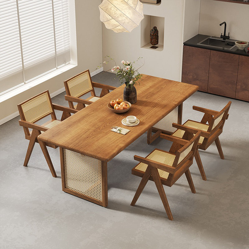 Tasteful table set in solid wood, 29.52"H x 55.11"L x 27.55"W