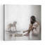Pensive Chess Game Dreamy Ethereal Minimalist Horse Wall Art Print 1 Piece Wrapped Canvas Wall Art-1218236050