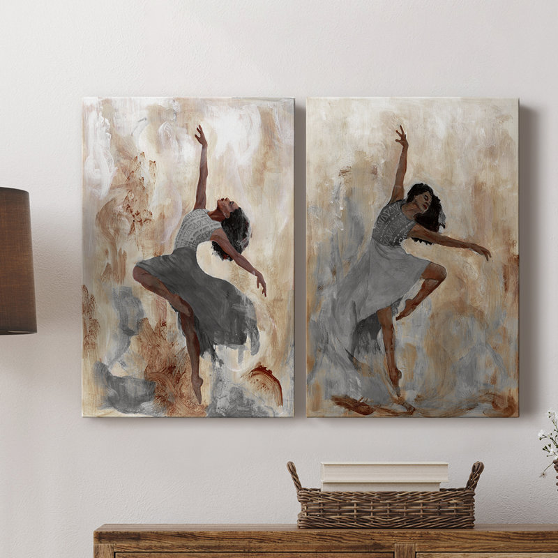 Beautiful Dancer I - Toile tendue avec châssis de qualité supérieure - Prêt à être accroché, H 60 po x l 80 po