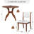 Cairo 2-Person Solid Wood Dining Table Set with Upholstered Chairs & Curved Legs-129020347