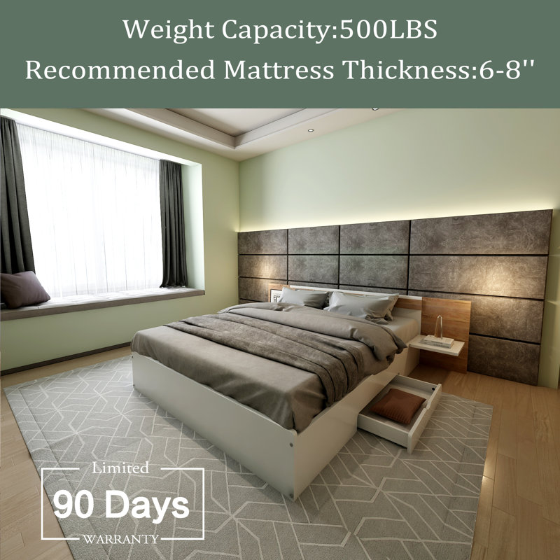 Delfida Platform Bed, Natural