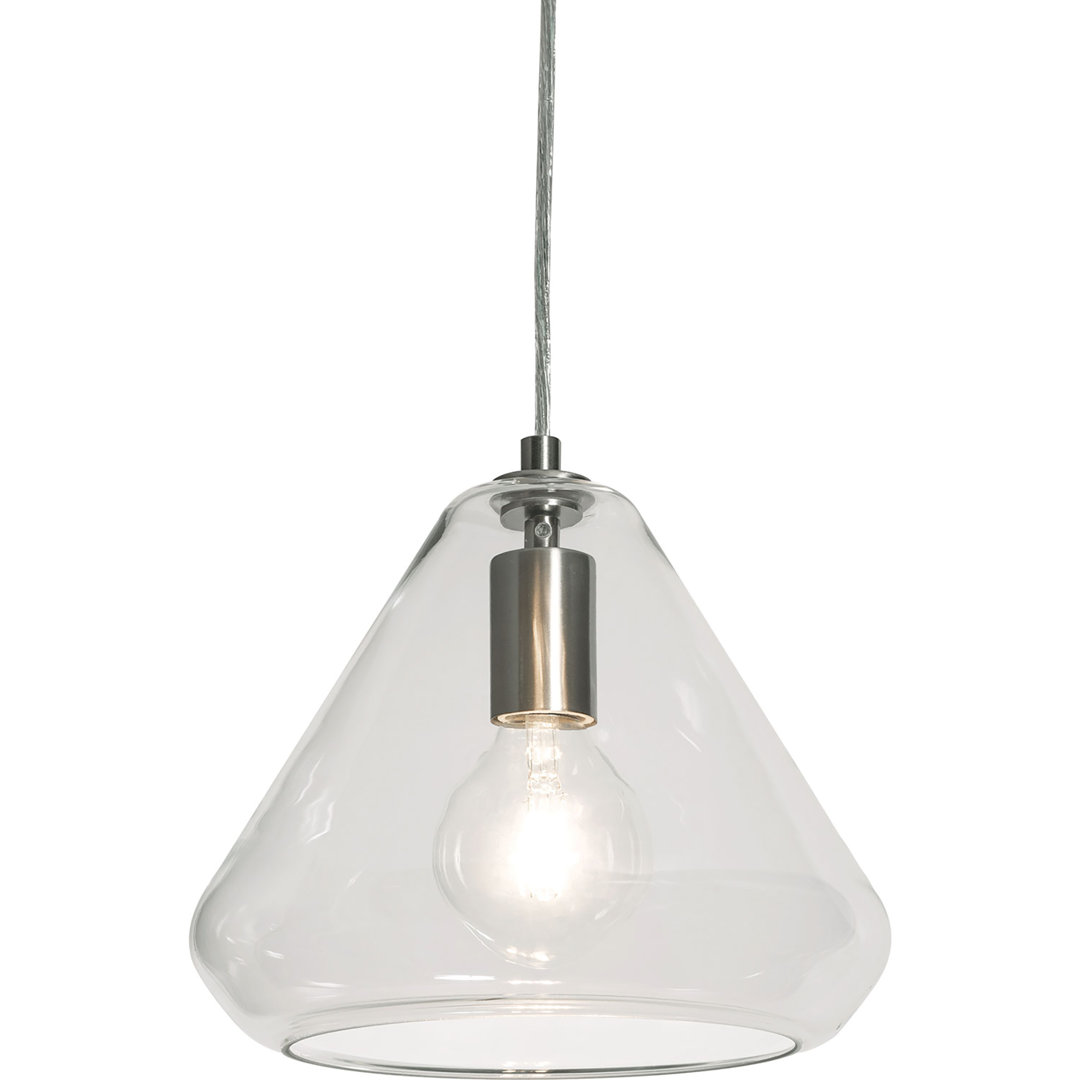 Pinckard 1 - Light Satin Nickel Single Pendant Rosecliff Heights Shade 