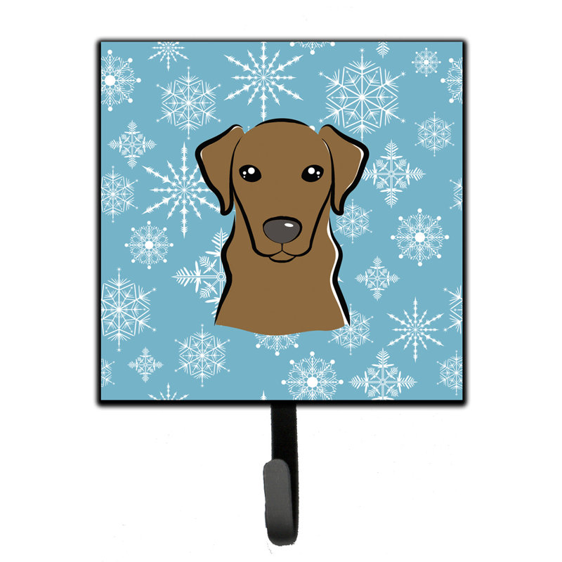 Bolick Metal Wall Organizer with Key Hooks, Brown/Salmon/Blue, Chocolate Labrador