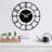 Stylish Decorative Metal Wall Clock, Black, 18.9 x 18.9 inches | 100% Metal Construction, Thickness: 0.05 inches | Requires 1 AA Battery (Not Included) | Perfect for Modern Home Decor & Living Spaces