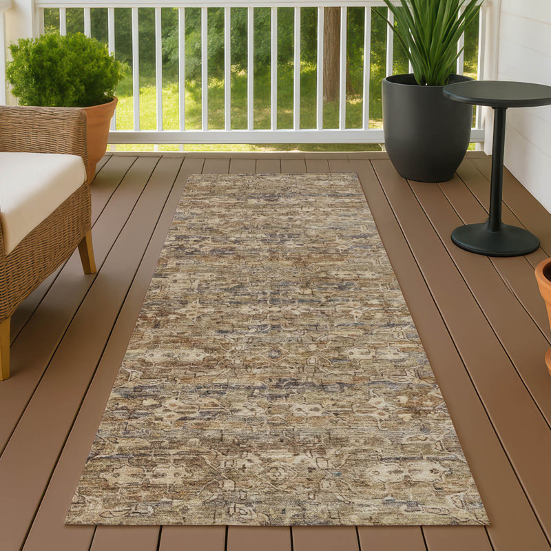 Tapis Ikat Hashlamoun ACN2324 intérieur / extérieur lavable à la machine, Tapis de couloir 2 pi 3 po x 7 pi 6 po