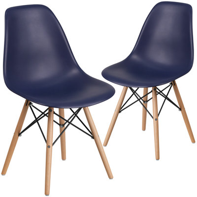 Averna Modern Side Chair with Wood Legs