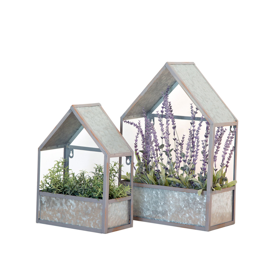 Farmhouse Abstract Wall Decor on Metal (Set of 2) Gracie Oaks