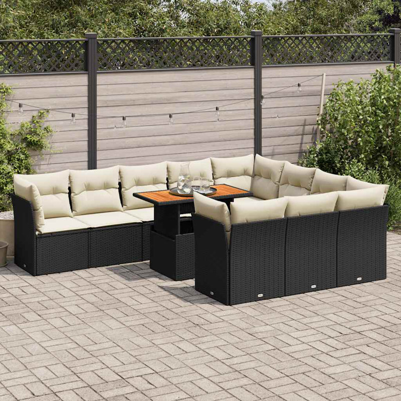 Vidaxl Garden Sofa Set Black