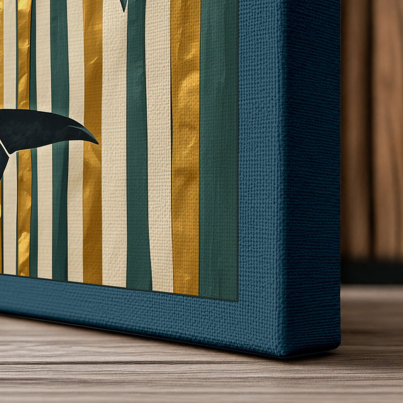 Primal Shark Graphic - Wrapped Canvas, 18x12 - 45.7 x 30.5 cm, Teal Border
