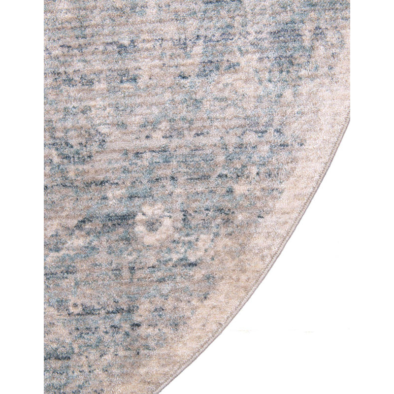 Tapis traditionnel gris Menands, Rond 3 pi 10 po