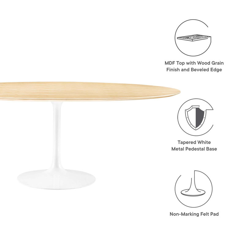 Lippa 78" Oval Wood Grain Dining Table, Natural