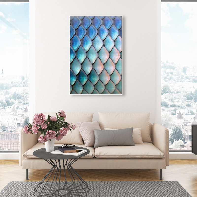 Mermaid Zoom Print by Oliver Gal, 31"H x 21"W, White Floater Frame