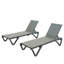 Chaise longue de patio avec dossier réglable, structure en aluminium durable et tissu à séchage rapide pour une détente en plein air