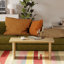 Table basse rectangulaire moderne en bois massif - Finition naturelle ou noyer, table basse en bois pour le salon-657541358