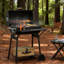 Barbecue portatif de 30 po avec roulettes, surface de cuisson de 23,25 po x 12,75 po, régulation de la température à 4 niveaux, poignée en bois Scald Lid, bouches d'aération réglables, barbecue au charbon à l'avant et au bas