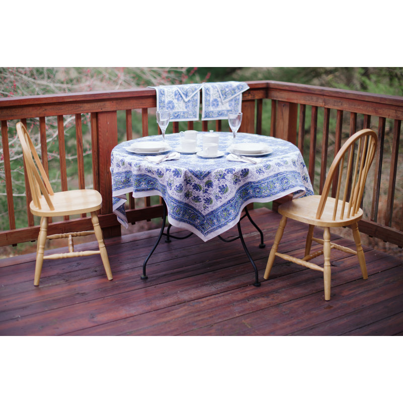 Lotus Flower Tablecloth, 72" W Round