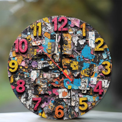 Clock Numbers On Abstract Textured Background