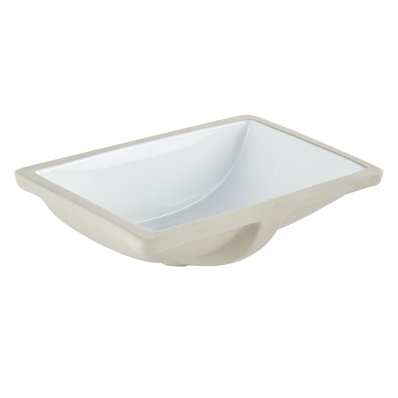 MONSFEST 15.2'' Ceramic Rectangular Bathroom Sink