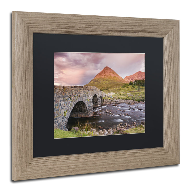 'Scottish Bridge' Framed Photographic Print on Canvas, 11" H x 14" W x 0.5" D, Black, Silver Frame Canvas