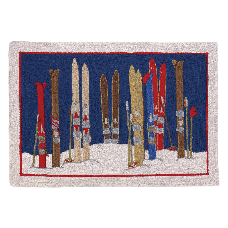 Tapis en laine Skis and Poles 