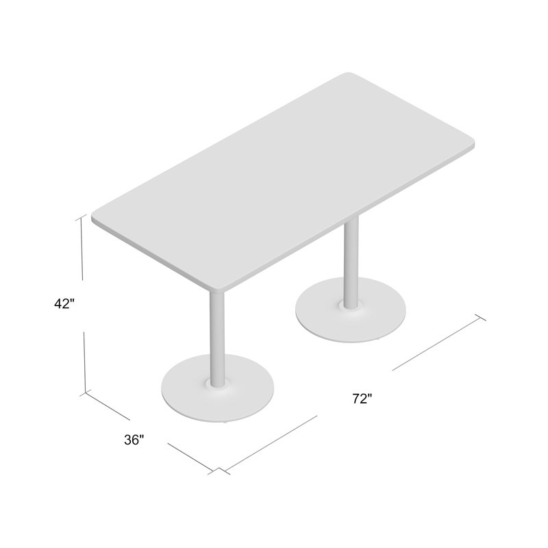 Table de salle de repos 72 "L, Chêne moyen, H 42 po x l 36 po x L 72 po