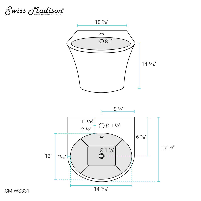 Ivy 19" Wall-Mount Bathroom Sink