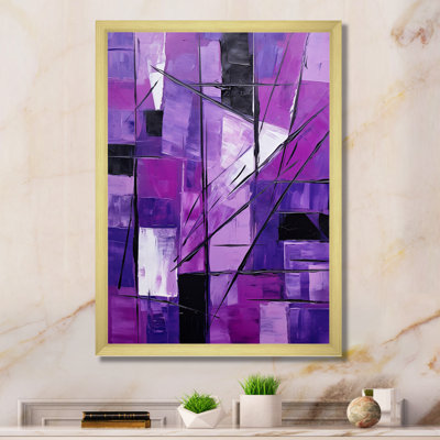 Tachisme mauve cubisme pinceau 1 - art mural Tachisme