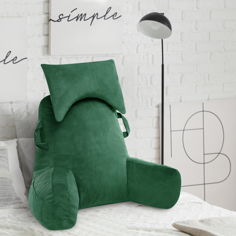 Comfy - Coussin à haut dossier avec appui-tête et poches, Vert